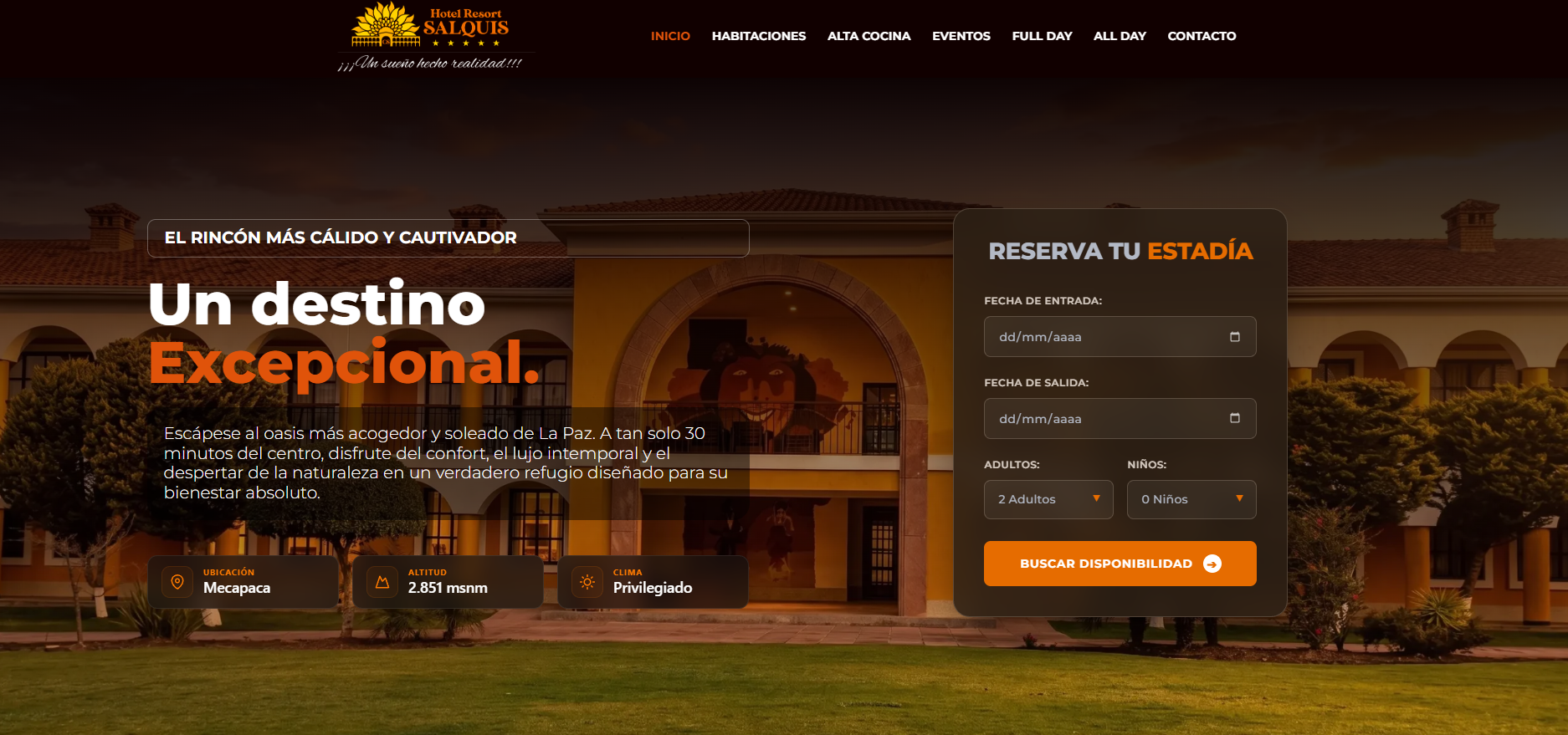 Hotel Resort Salquis — Sitio Web
